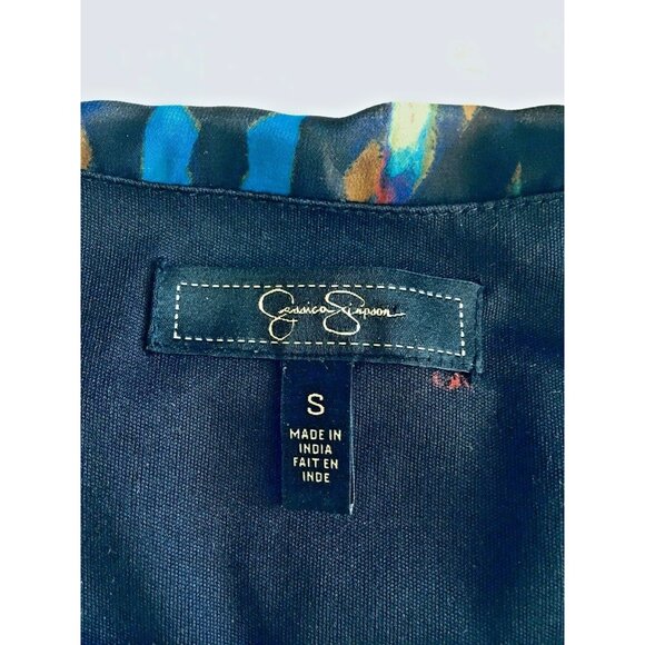 Jessica Simpson Women Dress Black Pleated Skirt Mini Lined Chiffon Size S - Picture 5 of 8